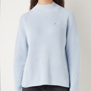 Tommy Hilfiger Mock Neck Light Blue Knot Sweater